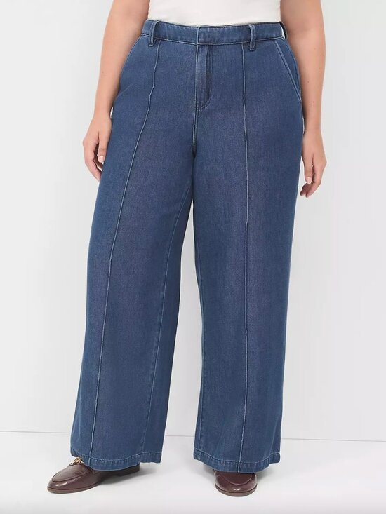 Lane Bryant Denim - Lane Bryant Wide Leg Trouser Jean Size 20 100% Cotton Lightweight Denim